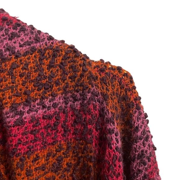 Rachel Roy Purple Orange Wool Blend Knit Open Front Cardigan Sweater Size MED - Picture 2 of 11